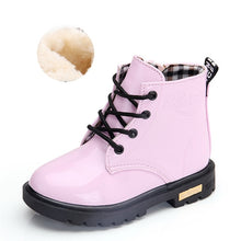 Load image into Gallery viewer, 2021 New Winter Children Shoes PU Leather Waterproof Martin Boots Kids Snow Boots Brand Girls Boys Rubber Boots Fashion Sneakers