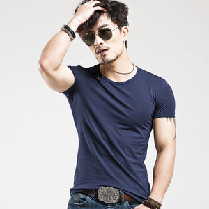 2021 Brand New Men T Shirt Tops V neck Short Sleeve Tees Men's Fashion Fitness Hot T-shirt For Male Free Shipping Size 5XL