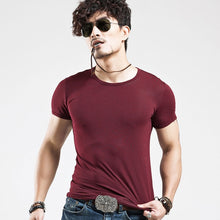 Load image into Gallery viewer, 2021 Brand New Men T Shirt Tops V neck Short Sleeve Tees Men&#39;s Fashion Fitness Hot T-shirt For Male Free Shipping Size 5XL