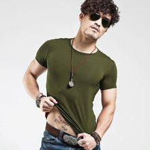 Load image into Gallery viewer, 2021 Brand New Men T Shirt Tops V neck Short Sleeve Tees Men&#39;s Fashion Fitness Hot T-shirt For Male Free Shipping Size 5XL