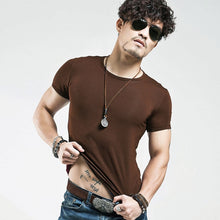 Load image into Gallery viewer, 2021 Brand New Men T Shirt Tops V neck Short Sleeve Tees Men&#39;s Fashion Fitness Hot T-shirt For Male Free Shipping Size 5XL