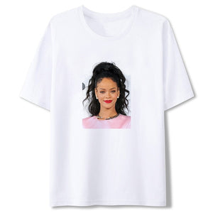 Summer Fashion T Shirts Rihanna Harajuku Men T Shirt Cotton Funny Oversized T Shirt Boyfriend Gift Black XS To 3XL Streetwear