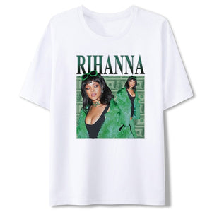 Summer Fashion T Shirts Rihanna Harajuku Men T Shirt Cotton Funny Oversized T Shirt Boyfriend Gift Black XS To 3XL Streetwear