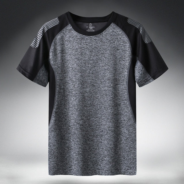 Quick Dry Sport T Shirt Men 2021 Short Sleeves Summer Casual Cotton Plus Asian Size M-5XL 6XL 7XL Top Tees GYM Tshirt Clothes
