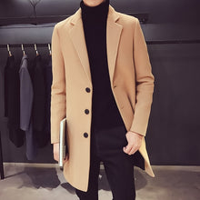 Load image into Gallery viewer, 2021 Fashion Men Wool &amp; Blends Mens Casual Business Trench Coat Mens Leisure Overcoat Male Punk Style Blends Dust Coats Jackets