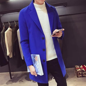 2021 Fashion Men Wool & Blends Mens Casual Business Trench Coat Mens Leisure Overcoat Male Punk Style Blends Dust Coats Jackets