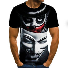 Load image into Gallery viewer, 2021 New Clown T-shirt Men&#39;s Clown Face Tops Funny Clown Shirt Round Neck Fashion Streetwear 3D Clown Short Sleeve Sleeve Style