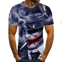 Load image into Gallery viewer, 2021 New Clown T-shirt Men&#39;s Clown Face Tops Funny Clown Shirt Round Neck Fashion Streetwear 3D Clown Short Sleeve Sleeve Style