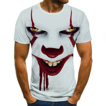 Load image into Gallery viewer, 2021 New Clown T-shirt Men&#39;s Clown Face Tops Funny Clown Shirt Round Neck Fashion Streetwear 3D Clown Short Sleeve Sleeve Style