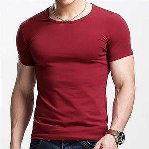 2021 New Tops Men T Shirt Fitness T-shirts Mens V neck Man T-shirt For Male Tshirts M-4XL Plue Size B0667