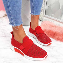 Load image into Gallery viewer, Women Casual Shoes Spring Crystal Solid Female Mesh Sneakers Casual Flat Shoes Women Flats Ladies Sport Shoes White