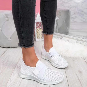 Women Casual Shoes Spring Crystal Solid Female Mesh Sneakers Casual Flat Shoes Women Flats Ladies Sport Shoes White