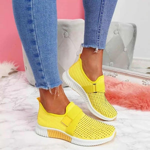 Women Casual Shoes Spring Crystal Solid Female Mesh Sneakers Casual Flat Shoes Women Flats Ladies Sport Shoes White