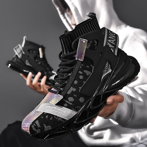 High-Top Blade Sock Sneakers Running Shoes For Men Air Cushion Outdoor Jogging Zapatillas Mesh Breathable Male Zapatos Brand New