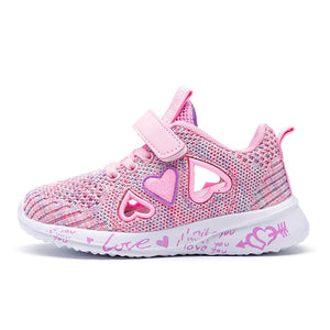 2021 Girls Casual Shoes Light Mesh Sneakers Kids Summer Children Fashion Tenis Cute Sport Cartoon Female Running Sock Footwear