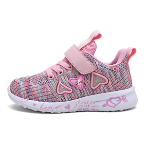 2021 Girls Casual Shoes Light Mesh Sneakers Kids Summer Children Fashion Tenis Cute Sport Cartoon Female Running Sock Footwear