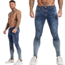 Load image into Gallery viewer, GINGTTO Jeans Men Elastic Waist Skinny Jeans Men 2020 Stretch Ripped Pants Streetwear Mens Denim Jeans Blue