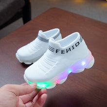 Load image into Gallery viewer, Kids Sneakers Children Baby Girls Boys Letter Mesh Led Luminous Socks Sport Run Sneakers Shoes Sapato Infantil Light Up Shoes