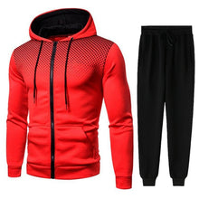 Load image into Gallery viewer, Men Gradient Zip Cardigan Suit Tracksuits Spring Autumn Hoodie Jogging Trousers Fitness Casual Clothing Sportswear Set Plus Size