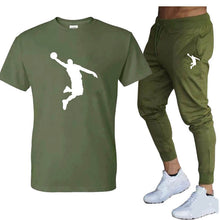 Load image into Gallery viewer, Hot-Selling Summer T-Shirt Pants Set Casual Brand Fitness Jogger Pants T Shirts Hip hop Fashicon Men&#39;sTracksuit