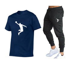 Load image into Gallery viewer, Hot-Selling Summer T-Shirt Pants Set Casual Brand Fitness Jogger Pants T Shirts Hip hop Fashicon Men&#39;sTracksuit