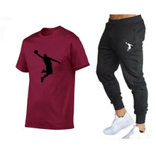 Load image into Gallery viewer, Hot-Selling Summer T-Shirt Pants Set Casual Brand Fitness Jogger Pants T Shirts Hip hop Fashicon Men&#39;sTracksuit