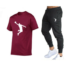 Load image into Gallery viewer, Hot-Selling Summer T-Shirt Pants Set Casual Brand Fitness Jogger Pants T Shirts Hip hop Fashicon Men&#39;sTracksuit