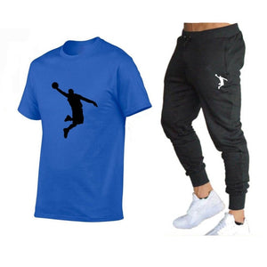 Hot-Selling Summer T-Shirt Pants Set Casual Brand Fitness Jogger Pants T Shirts Hip hop Fashicon Men'sTracksuit