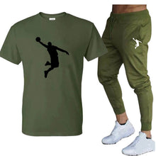 Load image into Gallery viewer, Hot-Selling Summer T-Shirt Pants Set Casual Brand Fitness Jogger Pants T Shirts Hip hop Fashicon Men&#39;sTracksuit