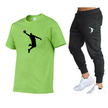 Load image into Gallery viewer, Hot-Selling Summer T-Shirt Pants Set Casual Brand Fitness Jogger Pants T Shirts Hip hop Fashicon Men&#39;sTracksuit