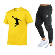 Load image into Gallery viewer, Hot-Selling Summer T-Shirt Pants Set Casual Brand Fitness Jogger Pants T Shirts Hip hop Fashicon Men&#39;sTracksuit