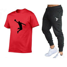 Load image into Gallery viewer, Hot-Selling Summer T-Shirt Pants Set Casual Brand Fitness Jogger Pants T Shirts Hip hop Fashicon Men&#39;sTracksuit