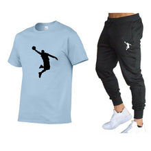 Load image into Gallery viewer, Hot-Selling Summer T-Shirt Pants Set Casual Brand Fitness Jogger Pants T Shirts Hip hop Fashicon Men&#39;sTracksuit