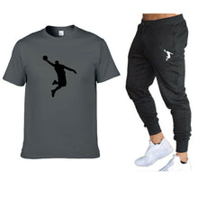 Load image into Gallery viewer, Hot-Selling Summer T-Shirt Pants Set Casual Brand Fitness Jogger Pants T Shirts Hip hop Fashicon Men&#39;sTracksuit