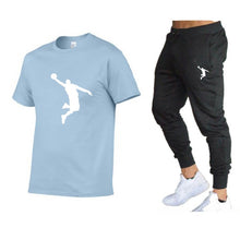 Load image into Gallery viewer, Hot-Selling Summer T-Shirt Pants Set Casual Brand Fitness Jogger Pants T Shirts Hip hop Fashicon Men&#39;sTracksuit