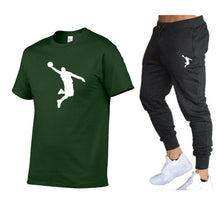 Load image into Gallery viewer, Hot-Selling Summer T-Shirt Pants Set Casual Brand Fitness Jogger Pants T Shirts Hip hop Fashicon Men&#39;sTracksuit