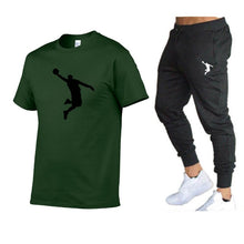 Load image into Gallery viewer, Hot-Selling Summer T-Shirt Pants Set Casual Brand Fitness Jogger Pants T Shirts Hip hop Fashicon Men&#39;sTracksuit