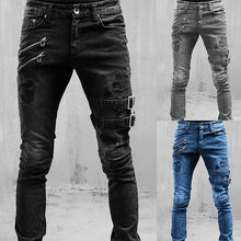 Load image into Gallery viewer, Straight Jeans Men High Waist Jean Spring Summer Boyfriend Jeans Streetwear Skinny Cacual Designer Long Denim Pants Trousers