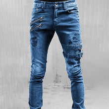 Load image into Gallery viewer, Straight Jeans Men High Waist Jean Spring Summer Boyfriend Jeans Streetwear Skinny Cacual Designer Long Denim Pants Trousers