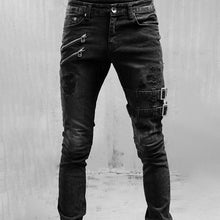Load image into Gallery viewer, Straight Jeans Men High Waist Jean Spring Summer Boyfriend Jeans Streetwear Skinny Cacual Designer Long Denim Pants Trousers