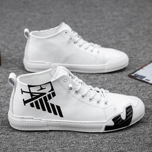 Load image into Gallery viewer, Topvivi men shoes leather luxury brand 2021 Fashion High top Sneakers Men Comfortable Sport Shoes men Vulcanize Shoes white