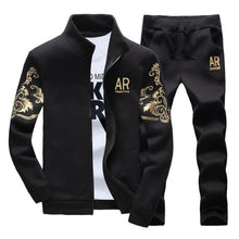 Load image into Gallery viewer, Men's Tracksuit Sportswear Sets Spring Autumn Casual Tracksuits Men 2 Piece Zipper Sweatshirt + Sweatpants Brand Track Suit Set