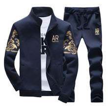 Load image into Gallery viewer, Men's Tracksuit Sportswear Sets Spring Autumn Casual Tracksuits Men 2 Piece Zipper Sweatshirt + Sweatpants Brand Track Suit Set