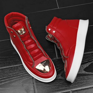 WEH Men Ankle Boots High-cut Sneakers 2021 fashion high top Shoes Leopard Platform Skate Sport Training Shoes Men Casual Shoes