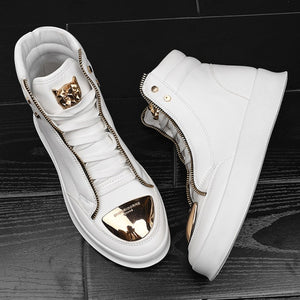 WEH Men Ankle Boots High-cut Sneakers 2021 fashion high top Shoes Leopard Platform Skate Sport Training Shoes Men Casual Shoes