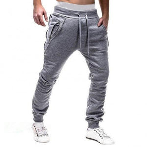 70% Hot Sale Men Drawstring Zipper Pockets Ankle Tied Sweatpants Sports Trousers Skinny Pants