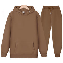 Load image into Gallery viewer, New Men Women Tracksuit Hoodies Casual Solid Color Thick Pullover and Long Pant 2-piece Set Men Autumn Fleece Jogger Sports Suit