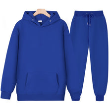 Load image into Gallery viewer, New Men Women Tracksuit Hoodies Casual Solid Color Thick Pullover and Long Pant 2-piece Set Men Autumn Fleece Jogger Sports Suit