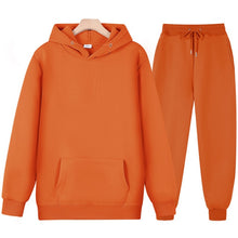 Load image into Gallery viewer, New Men Women Tracksuit Hoodies Casual Solid Color Thick Pullover and Long Pant 2-piece Set Men Autumn Fleece Jogger Sports Suit
