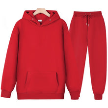Load image into Gallery viewer, New Men Women Tracksuit Hoodies Casual Solid Color Thick Pullover and Long Pant 2-piece Set Men Autumn Fleece Jogger Sports Suit